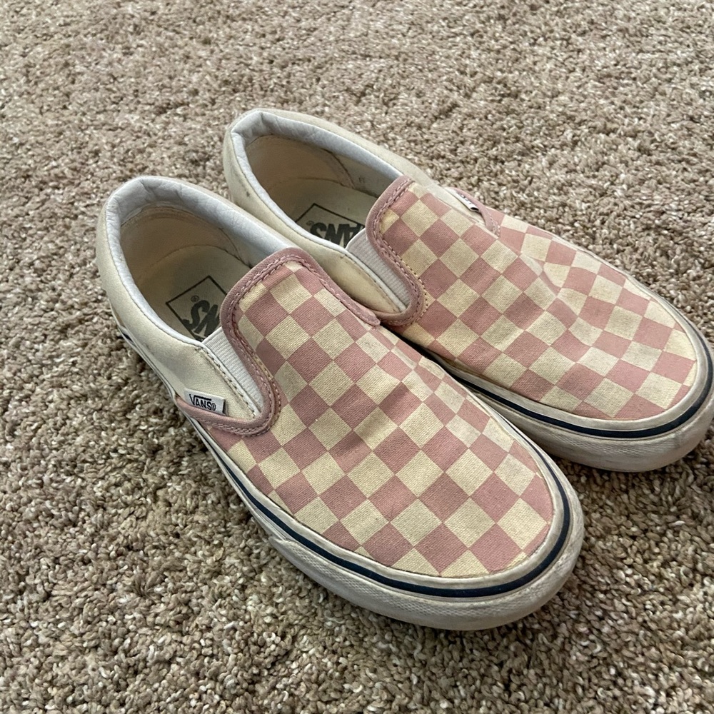 VANS checkered slip ons